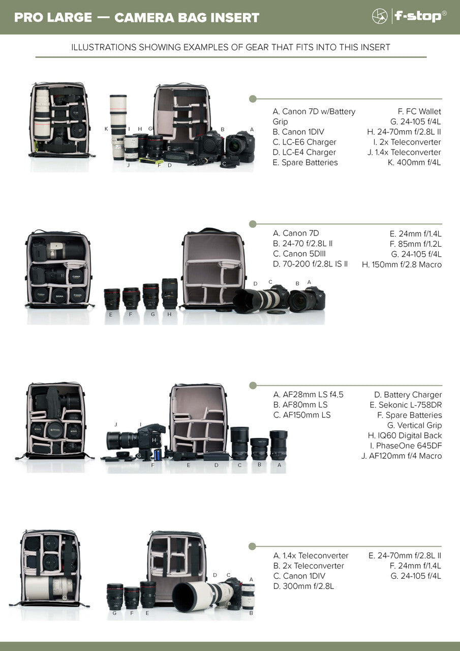 ICU - Pro Large Camera Bag Insert and Cube