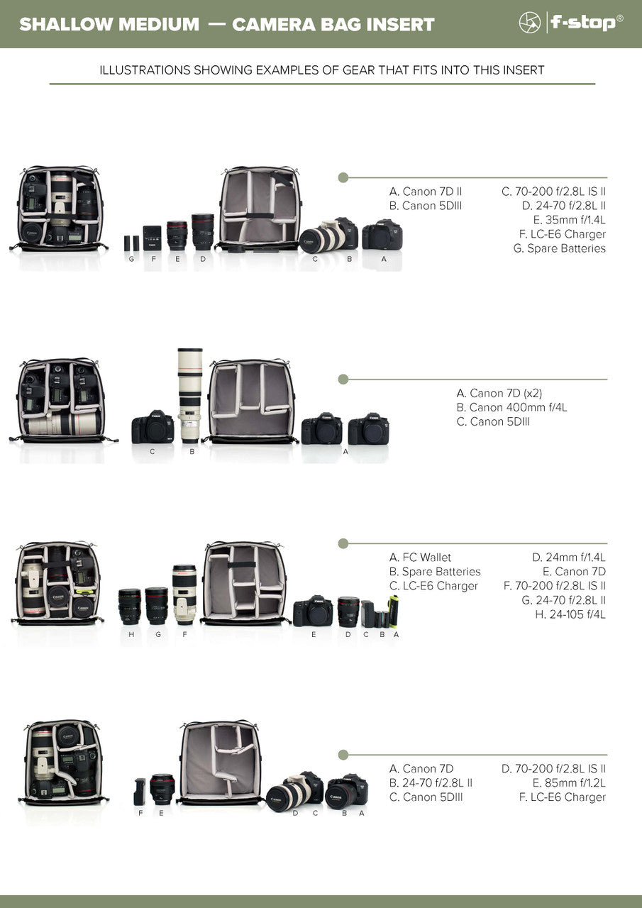 ICU - Shallow Medium Camera Bag Insert and Cube